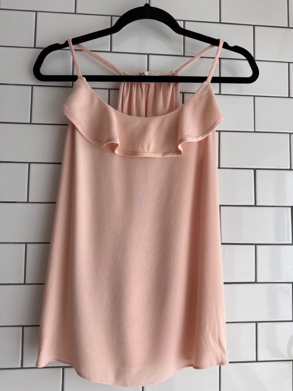 kate spade Blush Pink Ruffle Neck Dressy Sleeveless Blouse